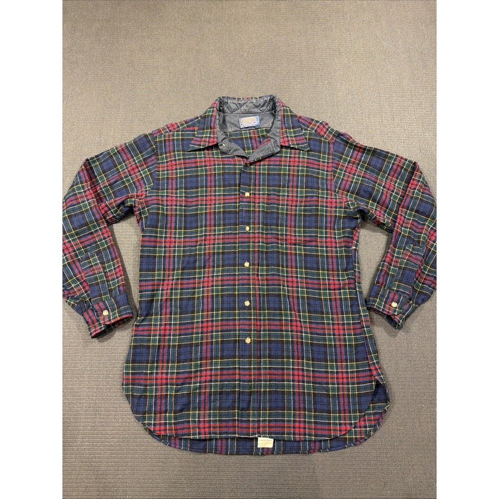 VTG 70s Pendleton Fireside Wool Shirt Authentic Allison Tartan Plaid Size Large